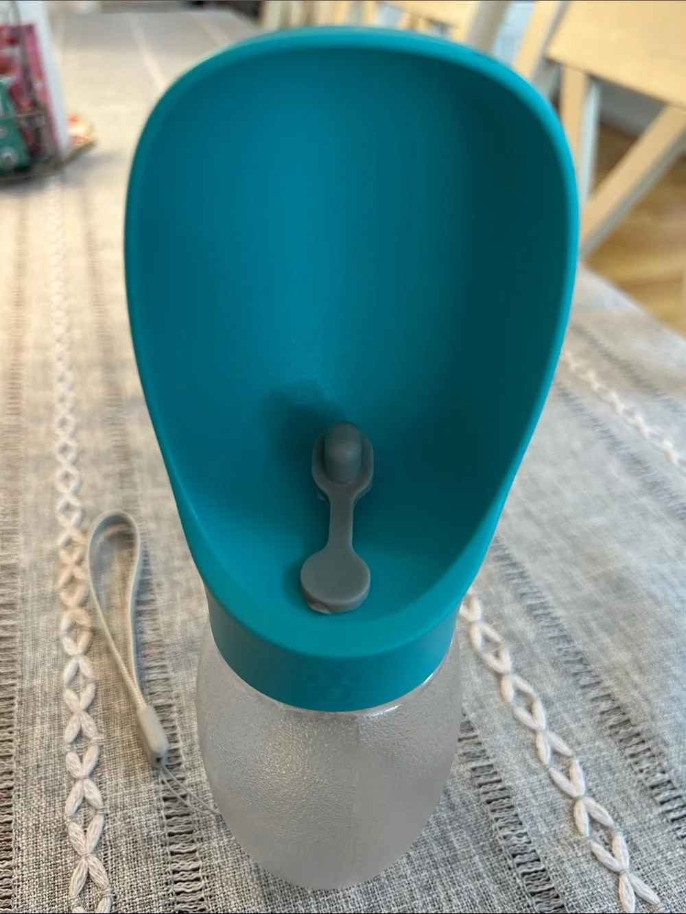 Portable Dog Water Bottle with Teal Silicone Spout
